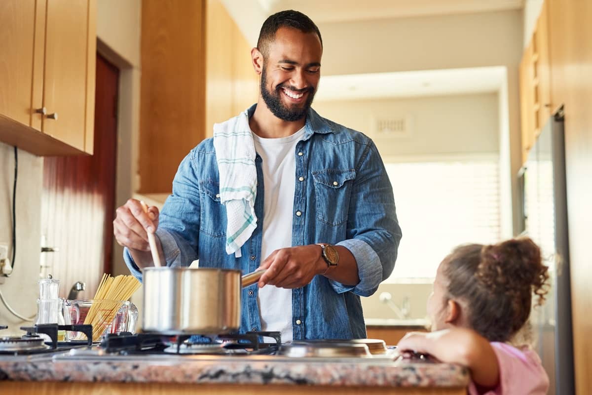Cooking at home with Kitchen Warehouse products